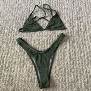 green bikini set